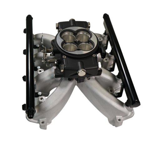 FiTech Ultimate Retro LS EFI 750 HP Fuel Injection Systems 37005 Port Matte Black System With Cast LS1 Intake