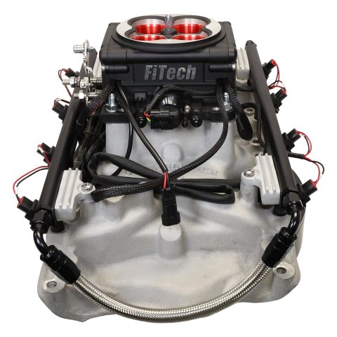 FiTech Go Port EFI Complete Fuel Injection Systems 30203 System, EFI, Offenhauser Intake Manifold, 750 HP Max, Satin Black Throttle Body, Injectors, ECM, 351W Small Block Ford, Kit