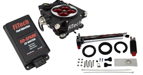 FiTech Go EFI 4 600 HP Self-Tuning Fuel Injection Systems with In-Tank Modules 93604 System, System, Power Adder, Matte Black, In Tank Retrofit Kit, CDI Box, Kit