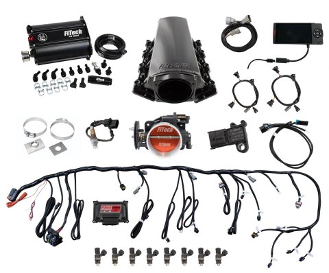 FiTech Ultimate LS EFI 500 HP Fuel Injection Systems with Force 75207 System, HP, Multiport, Tall Intake for Truck Accessories Cathedral Port, With Transmission Controller, Fuel, Kit
