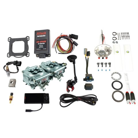 FiTech Go EFI 2x4 PA 1200 HP System Fuel Injection Master Kits 96765 Bright Aluminum Adder With Kit
