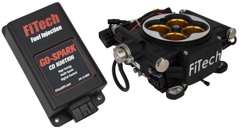 FiTech Go EFI 8 Power Adder Plus 1200 HP Fuel Injection Systems 93012 System, 1,200 System, Adder, Matte Black Finish, CDI Box, Kit