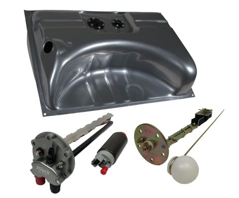 FiTech Go EFI Fuel Tank Kits for 1963-1966 VALIANT, DART, 1964-1966 BARRACUDA - 58007 Tank, 16 Gallon, Steel, Silver Powdercoated, Dodge, Plymouth, Kit