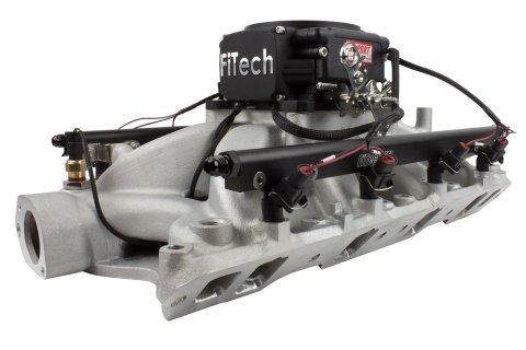 FiTech Go Port EFI Complete Fuel Injection Systems 37858 System, EFI, Intake Manifold, Satin Black Throttle Body, Injectors, ECM, Chevrolet, Small Block, Kit