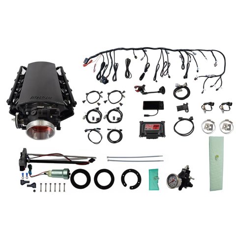 FiTech Ultimate LS EFI 1,000 HP Fuel Injection Systems with Go In-Tank Module 76135 1000 System With Short LS3 Port Intake, Transmission Control & In Tank 440 LPH Pump & Regulator Master Kit