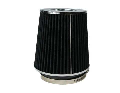 FiTech Cone Style Air Filters 41002 Filter Elements, 4.38 in. Flange, 6.00 in. Length, Dry, Chrome End Cap, LS 102mm Throttle Body, Black, Synthetic, Each