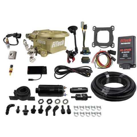 FiTech Go EFI 2-Barrel 400 HP System/Go-Spark Fuel Injection Master Kits 93191 2 Barrel Classic Gold System With Kit Inline Pump Delivery