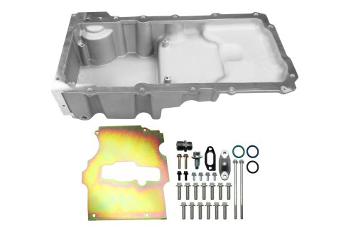 FiTech Plus LS Swap Oil Pans 130002 Pan, Engine Swap, Medium Profile, Cast Aluminum, Satin, 6.20 Quart Capacity, 3.62 in. Stroke Clearance, Chevy, LS, V8, Each