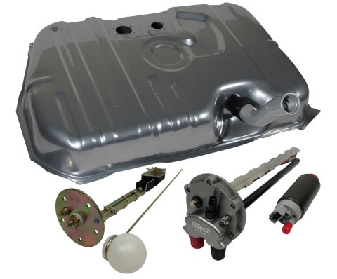 FiTech Go EFI Fuel Tank Kits for 1978-1987 GRAND PRIX, 1978-1983 MALIBU, 1978-1988 MONTE CARLO - 58020 Tank, 17 Gallon, Steel, Silver Powdercoated, Chevrolet, Pontiac, Kit