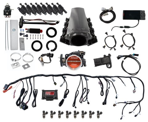 FiTech Ultimate LS EFI 500 HP Fuel Injection Systems 78602 Injection, LS, Master Kit 70002 w/ 50015 In-Tank Module, 54001 regulator, w/ coil pack set
