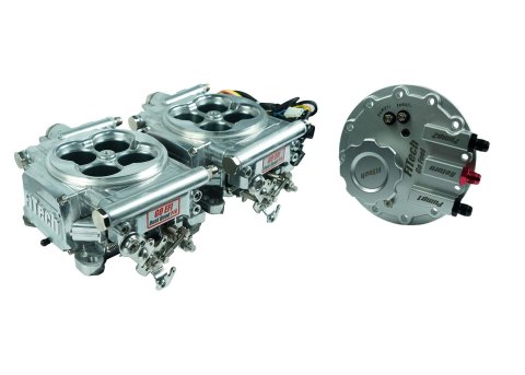 FiTech Fuel Injection Systems 36465 Systems, Go EFI 2x4 1200 HP Bright Aluminum EFI System With Go Dual Pump In-tank Module Master Kit