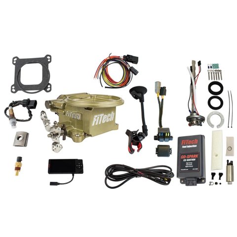 FiTech Go EFI 2-Barrel 400 HP System/Go-Spark Fuel Injection Master Kits 96001 2 Barrel Classic Gold System With In-Tank & Spark CDI Box Kit