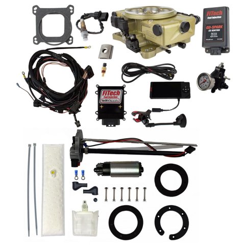 FiTech Go EFI Classic 650 HP System In-Tank Pump/Regulator/Go-Spark Fuel Injection Master Kits 96120 Gold With Kit
