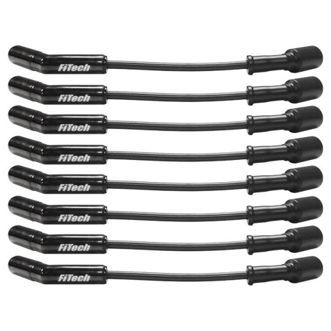 FiTech Go-Spark Ceramic Spark Plug Wire Sets 90010 Wires, Go-Spark, Pre-Made, Ceramic, Black, 8mm, Spiral Core, 135 Degree Boots, LS Engine, Set
