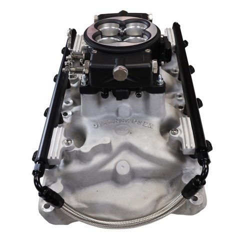 FiTech Ultra Port EFI SBF 351W Systems 30-18-415 Fuel Injection Systems, EFI, Offenhauser VPI, Intake Manifold, Black Throttle Body, ECM, Gasoline, E85, 1000 HP, Ford, 351W, Kit