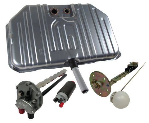 FiTech Go EFI Fuel Tank Kits for 1970 SKYLARK, GS, 1968-1969 CHEVELLE - 58026 Tank, 20 Gallon, Steel, Silver Powdercoated, Buick, Chevrolet, Kit