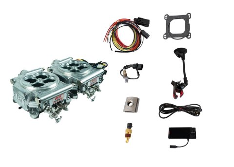 FiTech Go EFI 2x4 PA 1200 HP Fuel Injection Systems 30065 Systems, Bright Aluminum Adder
