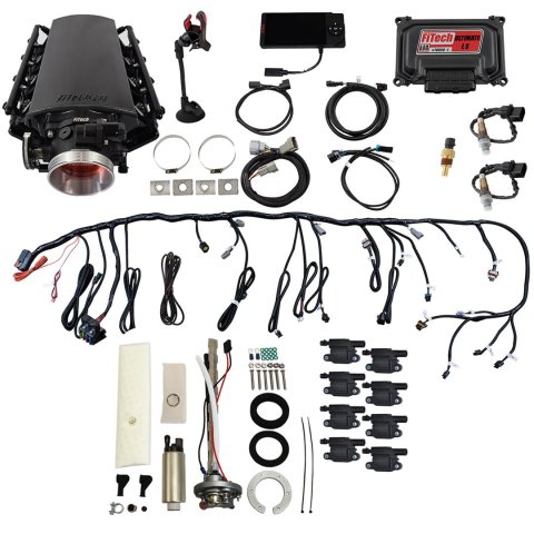 FiTech Ultimate LS 500 HP EFI Short Cathedral Intake Fuel Injection Master Kits 78701 System With Kit