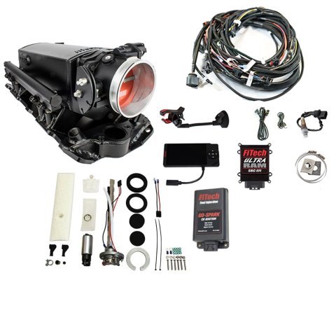 FiTech Ultra Ram EFI 650 HP Regulated In-Tank Pump/Go-Spark Fuel Injection Master Kits 96531 Chevy Small Block System With Kit