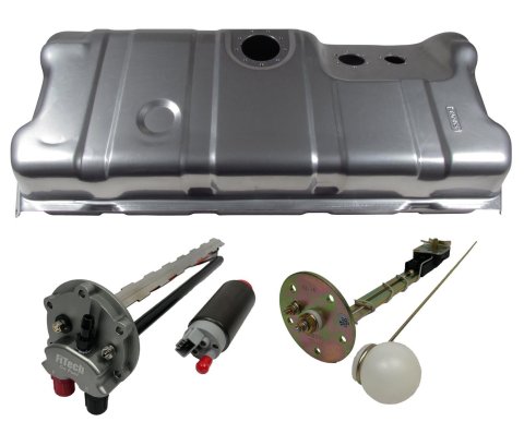 FiTech Go EFI Fuel Tank Kits for 1968-1974 CORVETTE - 58025 Tank, 18 Gallon, Steel, Silver Powdercoated, Chevrolet, Kit