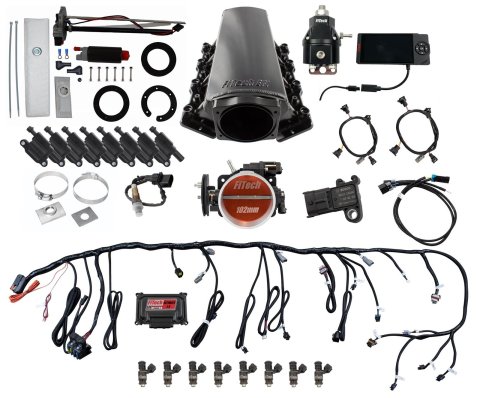FiTech Ultimate LS EFI 750 HP Fuel Injection Systems 78608 Injection, LS, Tall Master Kit 70008 w/ 50015 In-Tank Module, 54001 regulator, w/ coil pack set