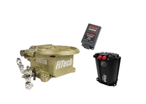 FiTech Go EFI 2-Barrel 400 HP Force Fuel/Go-Spark Fuel Injection Master Kits 93559 Systems, 2 Barrel Classic Gold System With Mini Delivery Kit & Spark CDI Box