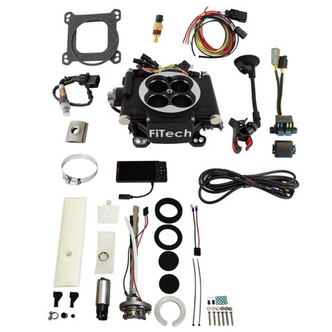 FiTech Go EFI 4 600 HP System Fuel Injection Master Kits 36502 Matte Black With In-Tank Regulated Pump 255 LPH Kit