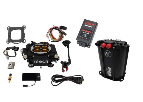 FiTech Go EFI 8 1200 HP Fuel Injection Systems with Force System 93542 Systems, Matte Black Finish With Dual Pump Delivery Master Kit & Spark CDI Box