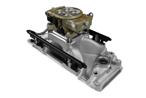 FiTech Ultra Port EFI BBC Systems 30-10-614 Fuel Injection Systems, EFI, Intake Manifold, Gold Throttle Body, ECM, Gasoline, E85, 750 HP, Chevy, Big Block, Rectangle Port, Kit