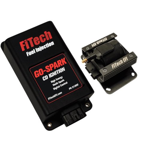 FiTech Go-Spark Ignition Box and Coil Kits 91100 Box, Go-Spark, Digital, Capacitive Discharge, Coil, Square, Epoxy, Male/HEI, Black, 50,000 V, Kit