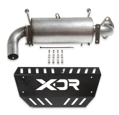 XDR Performance Slip-On Muffler Systems 7528 Muffler, Off-Road Competition, Round, 304 Stainless Steel, Natural, Polaris, Each
