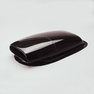 Harwood Fiberglass Aero Scoops 3163 Hood Scoop, Mini II, 31 1/2 in. Long, 15 in. Wide, 7 in. Tall, Fiberglass, Black Gelcoat, Each