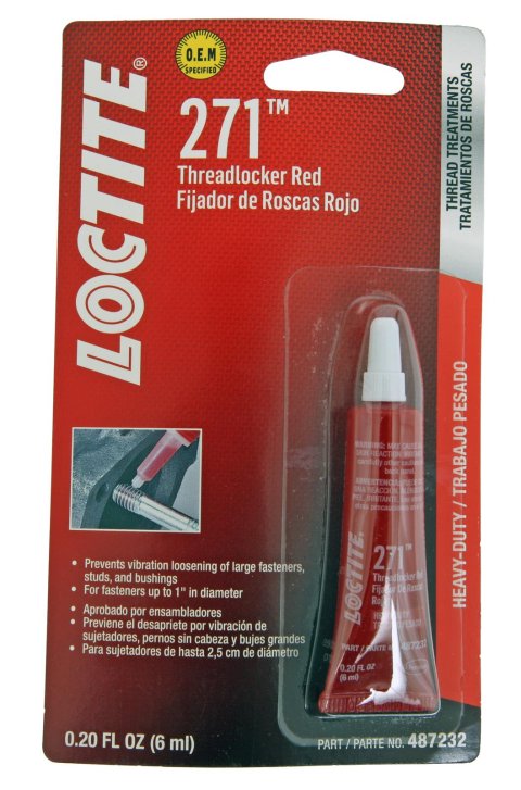 Loctite Threadlocker 271 Heavy-Duty 487232 Threadlocker, 271, Red, Heavy-Duty, 6 ml, Each