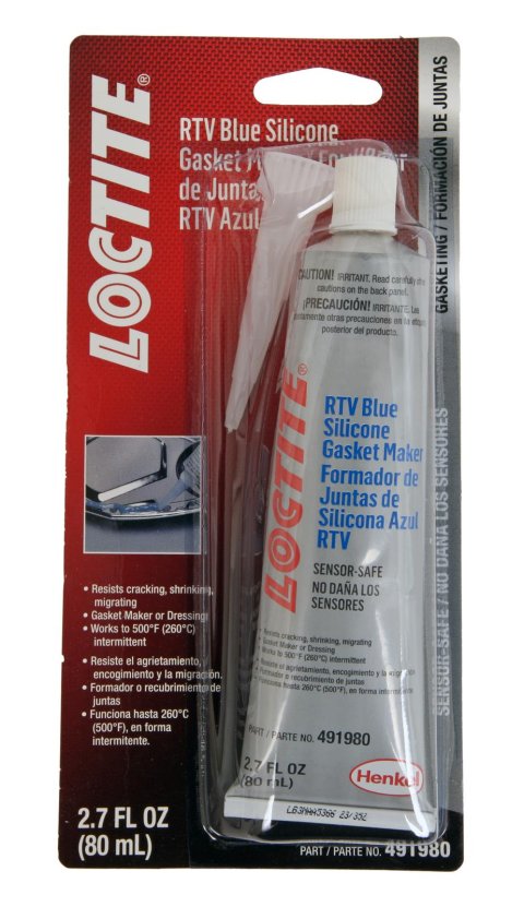 Loctite RTV Blue Silicone Gasket Maker 491980 Sealant, RTV, Silicone, Blue, Squeeze Tube, 80 ml, Each
