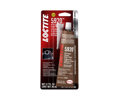Loctite RTV 5920 Copper Silicone Gasket Maker 491984 Sealant, RTV, High Performance, Silicone, 5920, Copper, Squeeze Tube, 80 ml, Each
