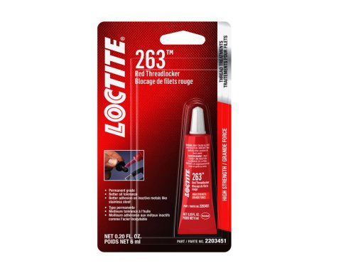 Loctite Threadlocker 263 High-Strength 2203451 263, Red, High Strength, 6 ml Tube, Each