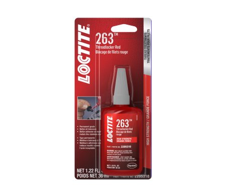 Loctite Threadlocker 263 High-Strength 2205310 Threadlocker, 263, Red, High-Strength, 36 ml, Each