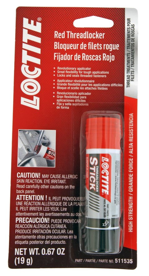 Loctite Red Threadlocker Sticks 511535 Threadlocker, Stick, Heavy-Duty, Red, 19 g, Each