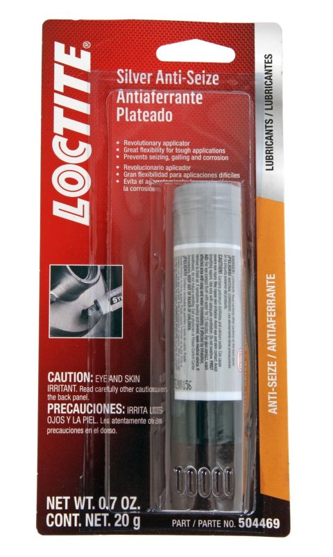 Loctite Silver Anti-Seize Sticks 504469 Lubricant, Grade, General Purpose, 1,600 degrees F Range, Stick, 20 g., Each