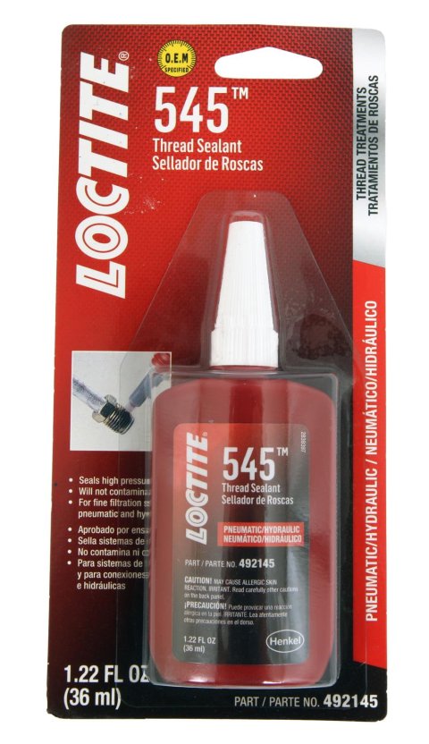 Loctite 545 Thread Sealant 492145 Adhesives and Sealants, Sealant, Squeeze Bottle, 36 ml, Each