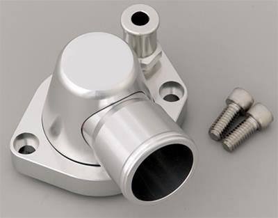 CSR Thermostat Housings 9111C Water Neck, Billet Aluminum, Clear Anodized, Swivel, 90 Degree, Ford, 260-302/351W, Each