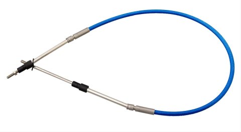 CSR Uflex Zero Friction Throttle Cables 6004 Cable, Stainless Steel, Solid Wire, Push/Pull, Blue Polyethylene Housing, 48 in. Long, Each