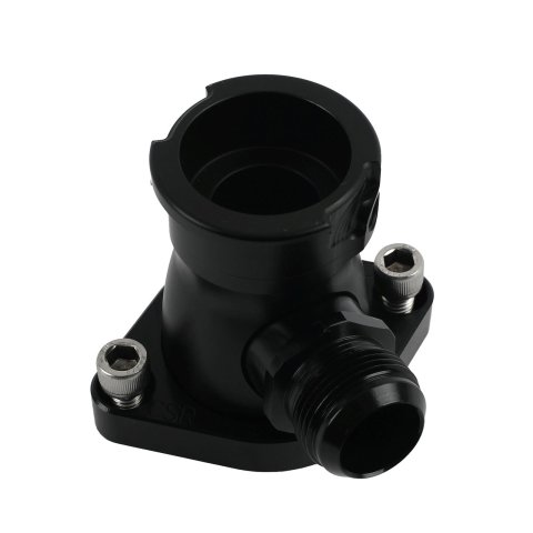 CSR Intake Manifold Water Filler Necks 913AN16BLK Neck, Radiator Cap Neck Style, Swivel, Billet Aluminum, Black Anodized, Chevy, Each
