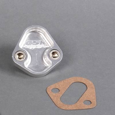 CSR Fuel Pump Block-Off Plates 661C Plate, Aluminum, Clear Anodized, Chevy, Big Block, Each