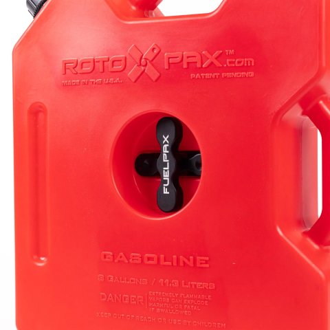 3 Gallons RotopaX Utility Jug RX-3G Jug, Gasoline, Red, Plastic, Gallon, Each