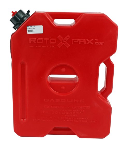 2 Gallons RotopaX Gen Utility Jug RXX-2G Jug, Gasoline, Red, Plastic, Gallon, 2, Each