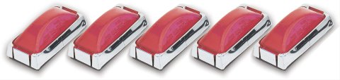 Pacer Performance Dualie-Style Tailgate Lights 20-300 Lights, Red Lens, Chrome Housing, 2.75 in.x 1.5 in., Set of 5
