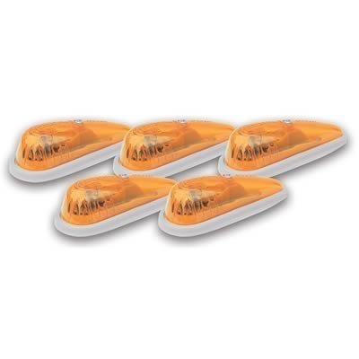 Pacer Performance Hi-Five Cab Lights 20-205 Roof Lights, Exterior, Plastic Base/Amber Lens, 4.625 in. x 2.063 x 1.75 in., Set of 5