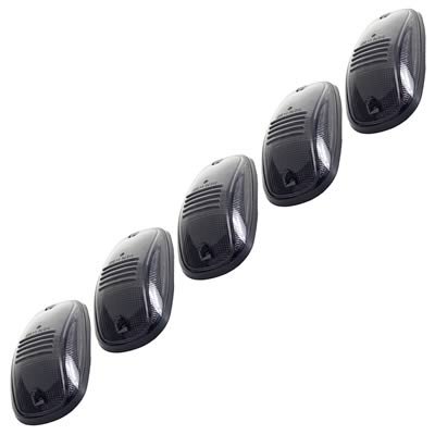 Pacer Performance Hi-Five Cab Lights 20-246S Roof Lights, Dodge, Smoke Lens, Amber Bulbs, Set of 5