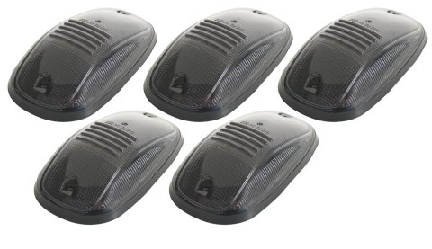 Pacer Performance Hi-Five Cab Lights 20-247S Roof Lights, Dodge, Smoke Lens, Amber LED Bulbs, Set of 5